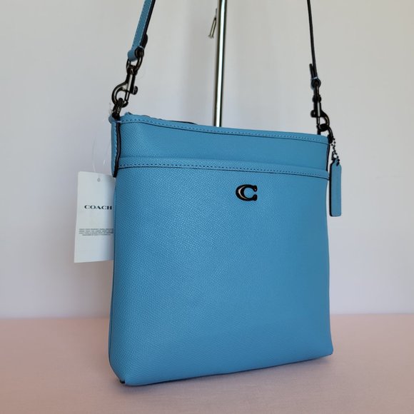 COACH Kitt Crossgrain Leather Messenger Crossbody- Pool ⭐ - Picture 3 of 16